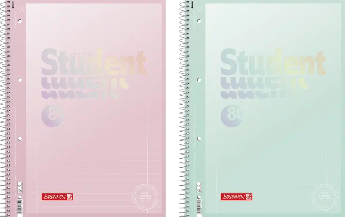 Bild 1 von BRUNNEN Collegeblock Premium Student Pastell A4 Lineatur 27 80 Blatt sortiert