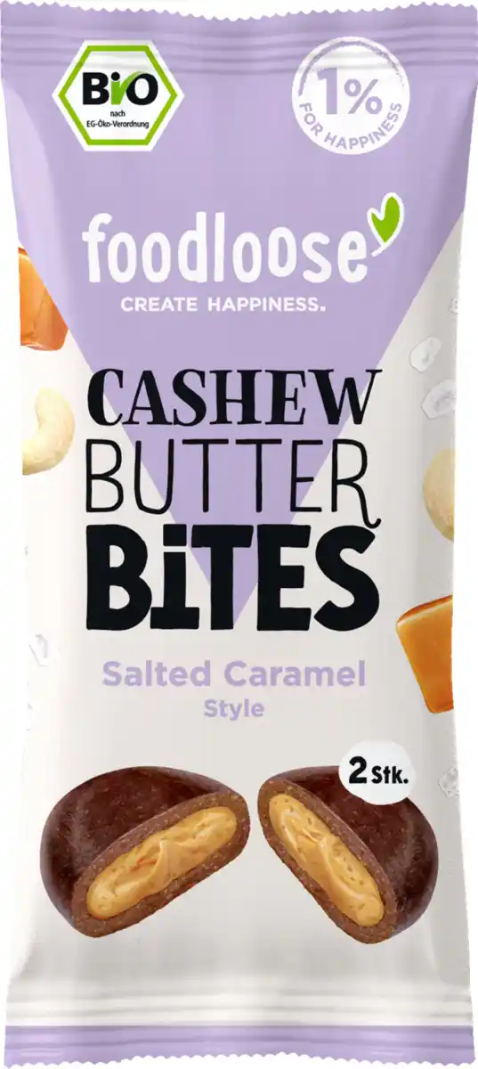 Bild 1 von foodloose Bio Cashew Butter Bites Salted Caramel, 40 g