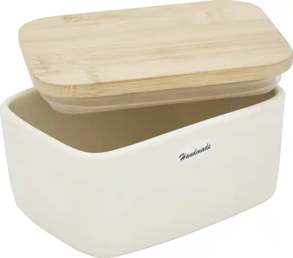 Bild 2 von IDEENWELT Butterdose Keramik mit Bambus Deckel