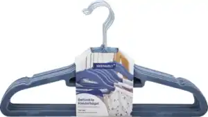 IDEENWELT 10er Set Kleiderbügel beflockt hellblau