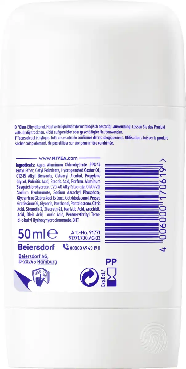 Bild 2 von NIVEA Derma Control Defend Anti-Transpirant Stick, 50 ml