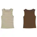 Bild 1 von UP2FASHION WOMEN Damen Top 2er-Pack, Olive/Gestreift, S 36/38