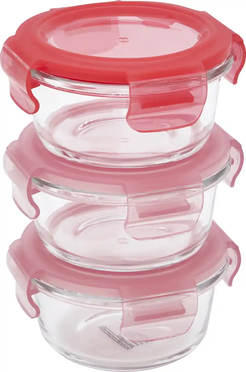 Bild 2 von IDEENWELT 3er Set Vorratsgläschen pink/rot