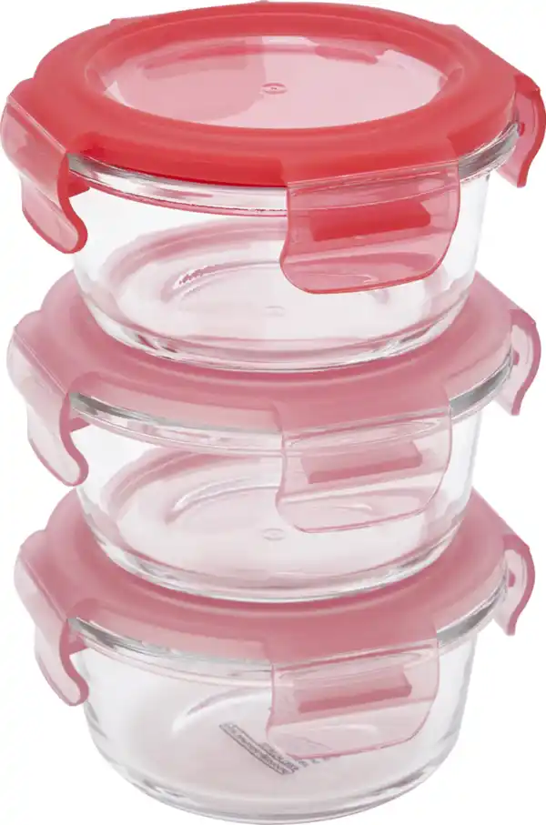 Bild 2 von IDEENWELT 3er Set Vorratsgläschen pink/rot