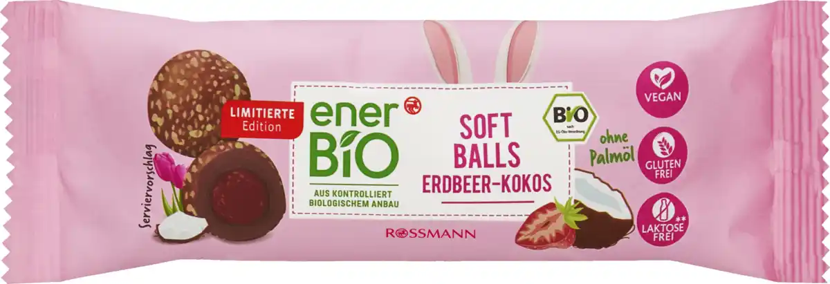 Bild 1 von enerBiO Soft Balls Erdbeer Kokos, 45 g