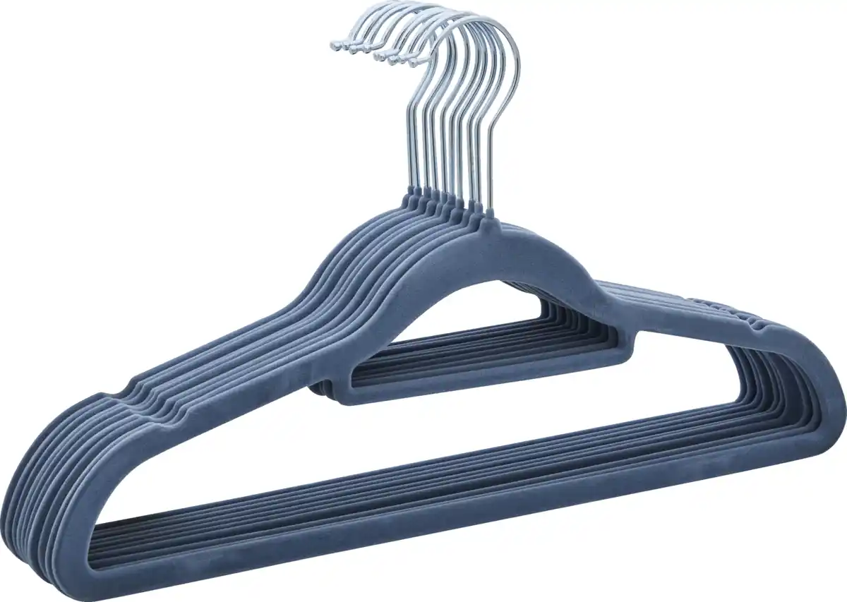 Bild 2 von IDEENWELT 10er Set Kleiderbügel beflockt hellblau