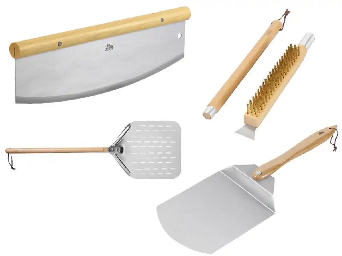 Bild 1 von GRILLMEISTER Pizzaschieber/ Pizzaschieber (klappbar)/ Pizzaschneider/ Pizzaofen-Bürste
