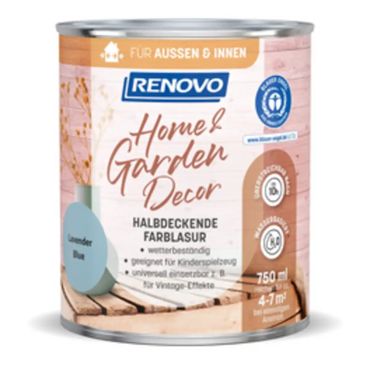 Bild 1 von RENOVO Farblasur, »Home & Garden Decor«, seidenmatt, 750 ml, lavendel