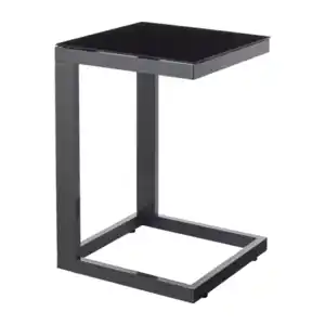 BELAVI Alu-Beistelltisch mit Glasplatte