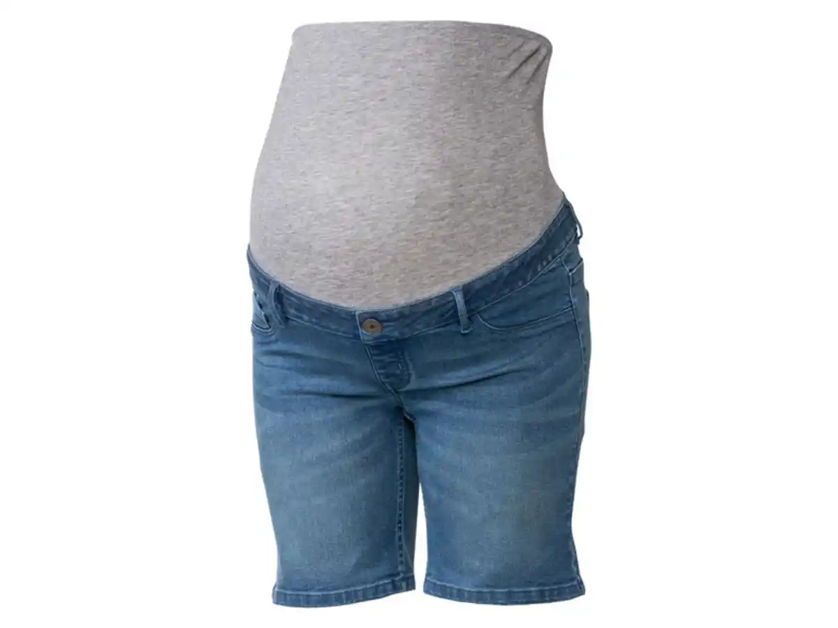 Bild 2 von esmara® Damen Umstands-Jeansshorts, niedrige Leibhöhe mit elastischem Besatz