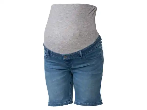 Bild 2 von esmara® Damen Umstands-Jeansshorts, niedrige Leibhöhe mit elastischem Besatz