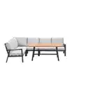 Bild 1 von GARDEN IMPRESSIONS Lounge-Gartenmöbel »Elati Dining Eckset«, 5-tlg, Aluminium, carbon black/valley sand/light teaklook