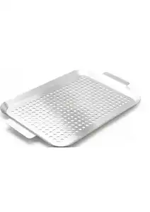 Primaster Grillschale mit Löcher Edelstahl 43 x 26 cm