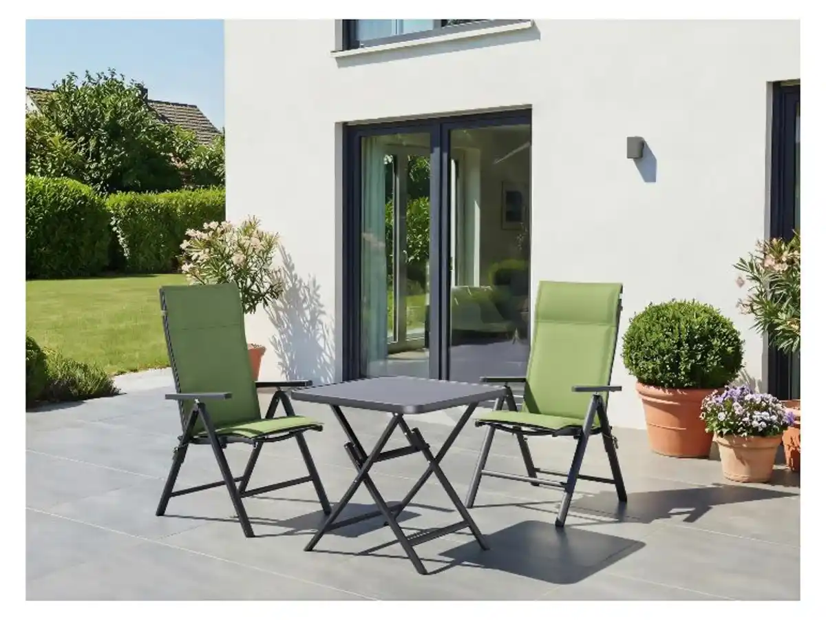 Bild 2 von LIVARNO® Alu-Set »Houston«, 3-teilig - Klapptisch & 2 Klappsessel, anthrazit