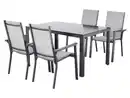 Bild 1 von LIVARNO® Alu-Set »Houston«, 5-teilig - Standardtisch und 4 Stapelsessel, hellgrau-meliert