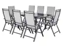 Bild 1 von LIVARNO® Alu-Set »Houston«, 9-teilig - Ausziehtisch & 8 Klappsessel, hellgrau-meliert