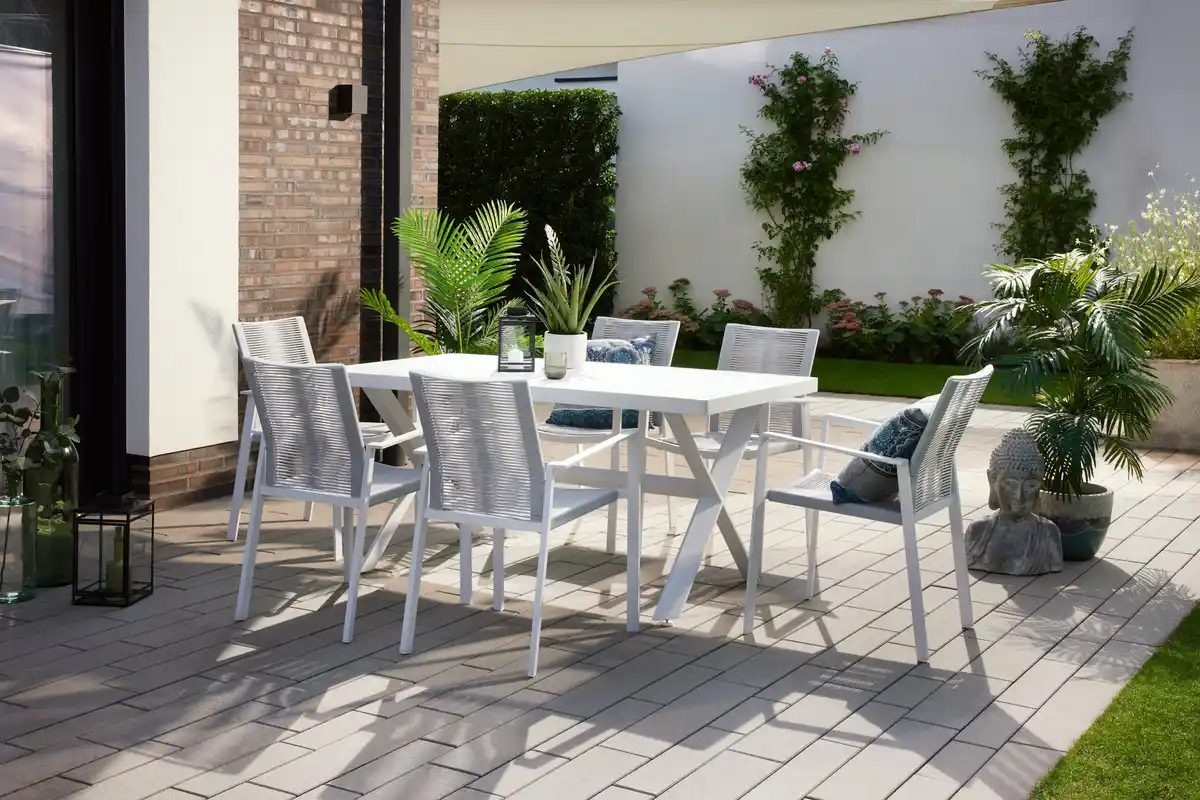 Bild 1 von Primaster Garten-Essgruppe Santorini 6 Personen Aluminium/Seil
