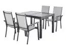 Bild 1 von LIVARNO® Alu-Set »Houston«, 5-teilig - Ausziehtisch & 4 Stapelsessel, hellgrau-meliert