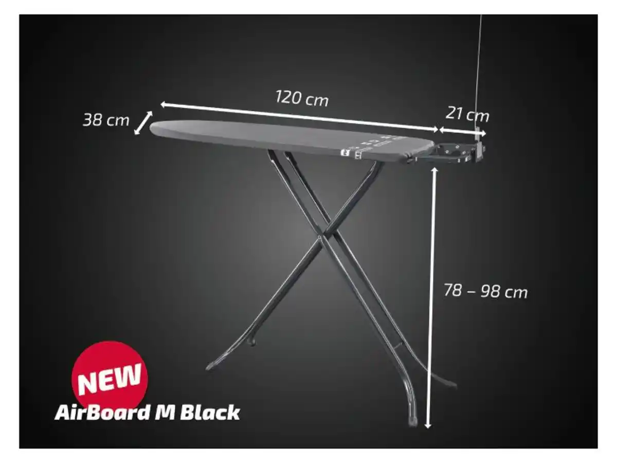 Bild 3 von LEIFHEIT Bügeltisch »AirBoard M Black«, ultraleicht