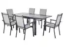 Bild 1 von LIVARNO® Alu-Set »Houston«, 7-teilig - Ausziehtisch & 6 Stapelsessel, hellgrau-meliert