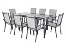 Bild 1 von LIVARNO® Alu-Set »Houston«, 9-teilig - Ausziehtisch & 8 Stapelsessel, hellgrau-meliert