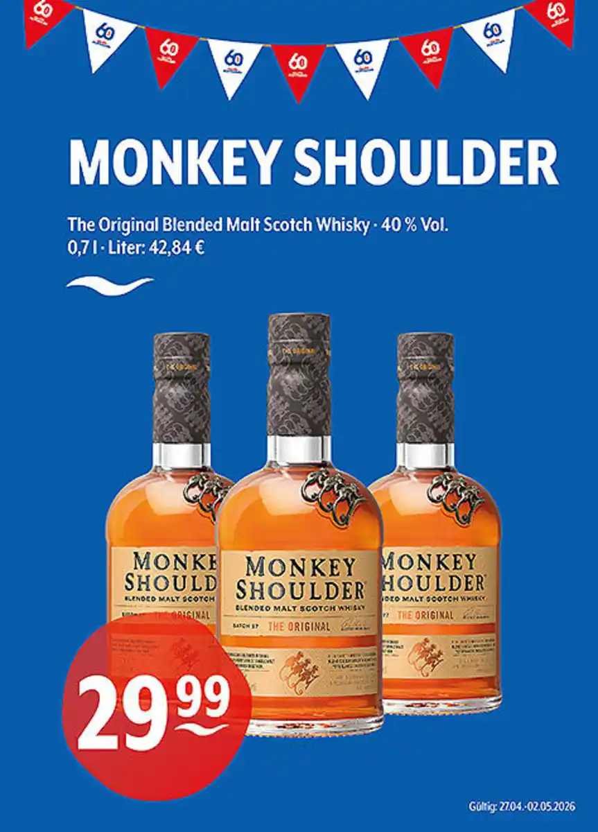 Bild 1 von MONKEY SHOULDER The Original Blended Malt Scotch Whisky 40 % Vol.
