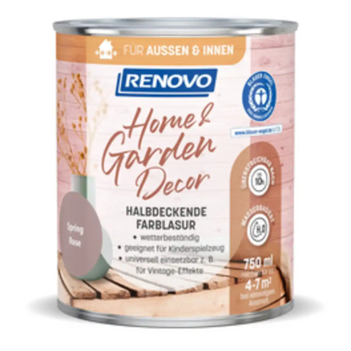 Bild 1 von RENOVO Farblasur, »Home & Garden Decor«, seidenmatt, 750 ml, spring rose