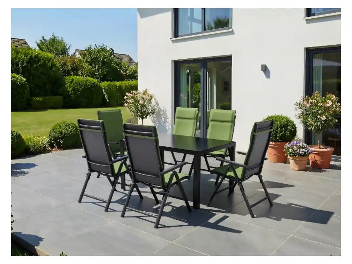 Bild 2 von LIVARNO® Alu-Set »Houston«, 7-teilig - Standardtisch & 6 Klappsessel, anthrazit