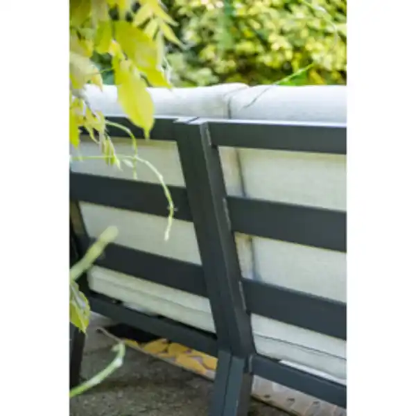 Bild 3 von GARDEN IMPRESSIONS Lounge-Gartenmöbel »Elati Dining Eckset«, 5-tlg, Aluminium, carbon black/valley sand/light teaklook