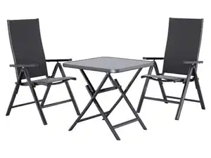 LIVARNO® Alu-Set »Houston«, 3-teilig - Klapptisch & 2 Klappsessel, anthrazit