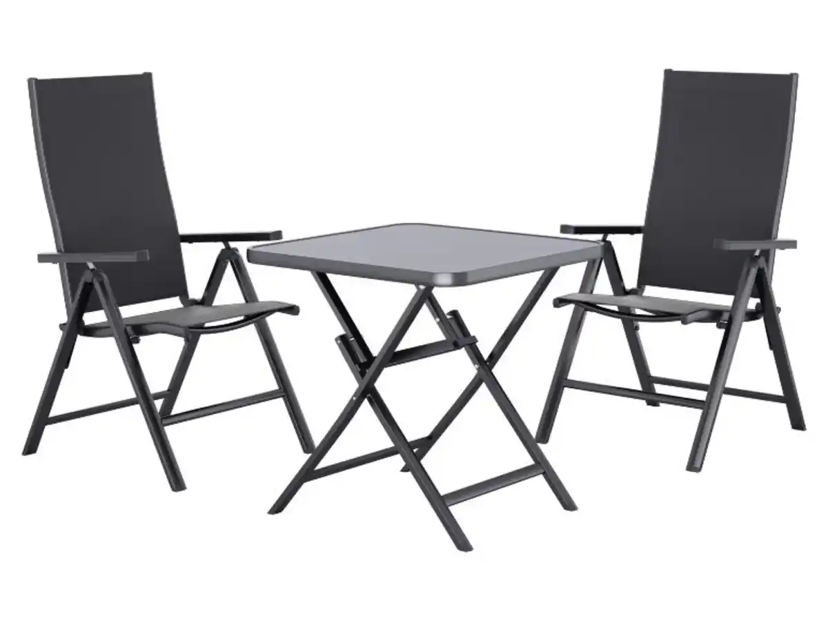 Bild 1 von LIVARNO® Alu-Set »Houston«, 3-teilig - Klapptisch & 2 Klappsessel, anthrazit