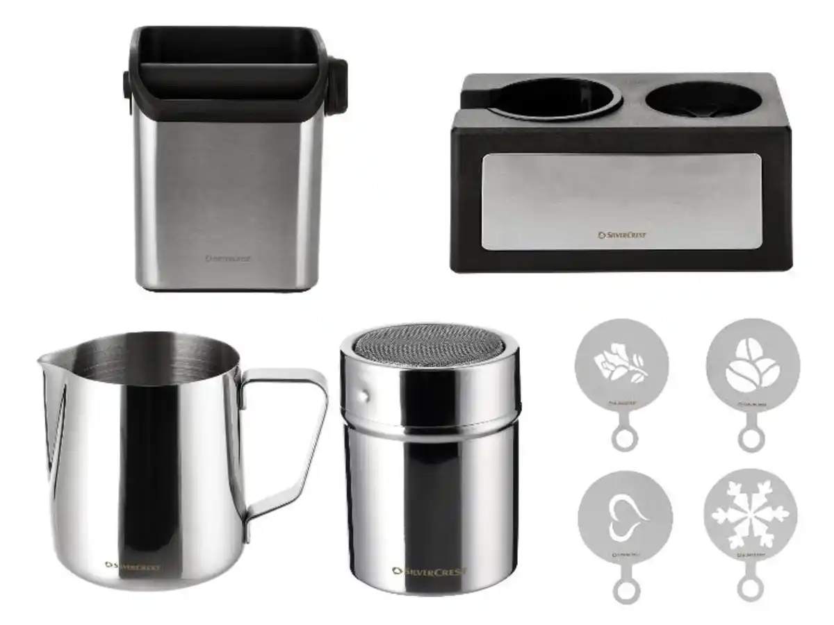 Bild 1 von SILVERCREST® Siebträger-Abschlagbox / Tamperstation / Milchkännchen / Kakaostreuer mit Motiven