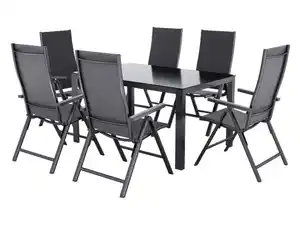 LIVARNO® Alu-Set »Houston«, 7-teilig - Standardtisch & 6 Klappsessel, anthrazit