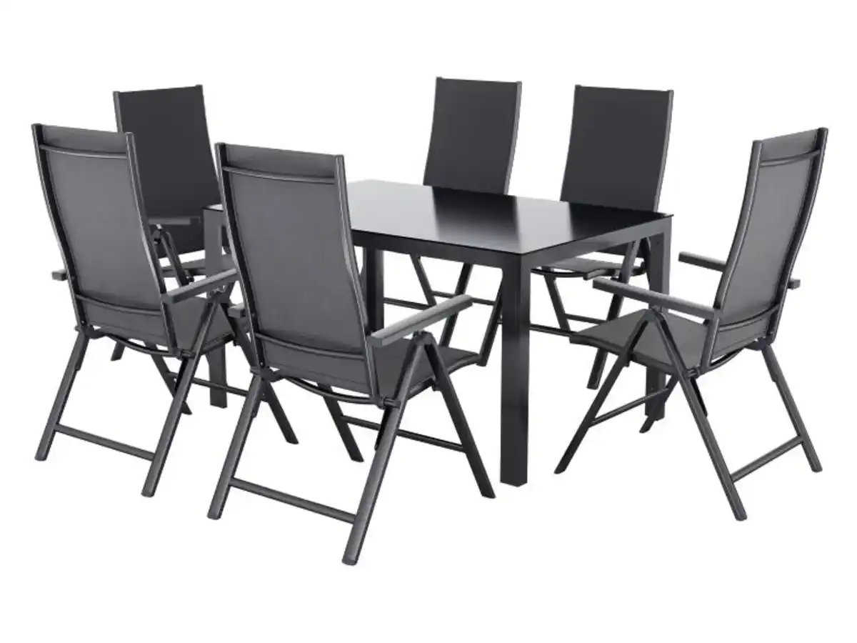 Bild 1 von LIVARNO® Alu-Set »Houston«, 7-teilig - Standardtisch & 6 Klappsessel, anthrazit