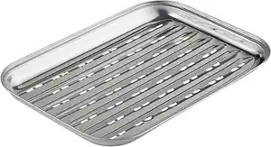Primaster Grillschale mit Löcher Edelstahl 34 x 25 cm