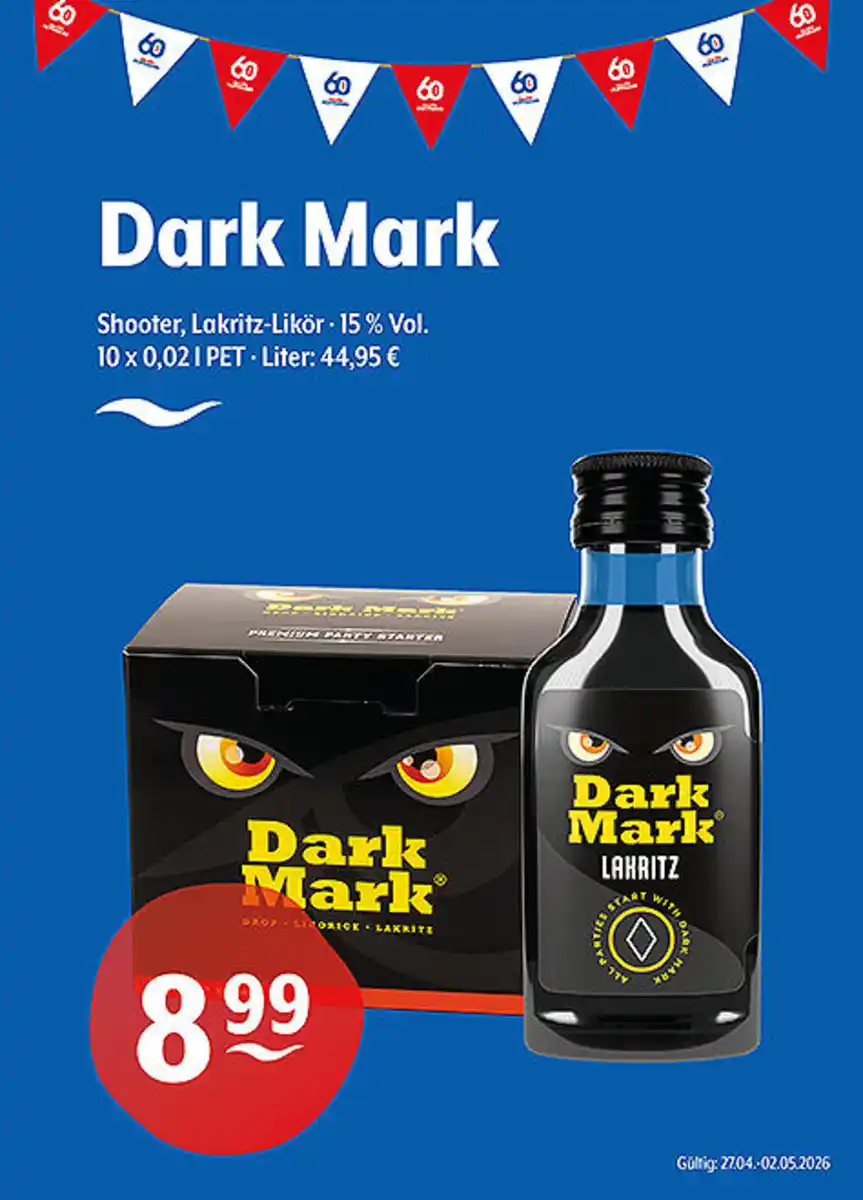 Bild 1 von Dark Mark Shooter Lakritz-Likör 15 % Vol.