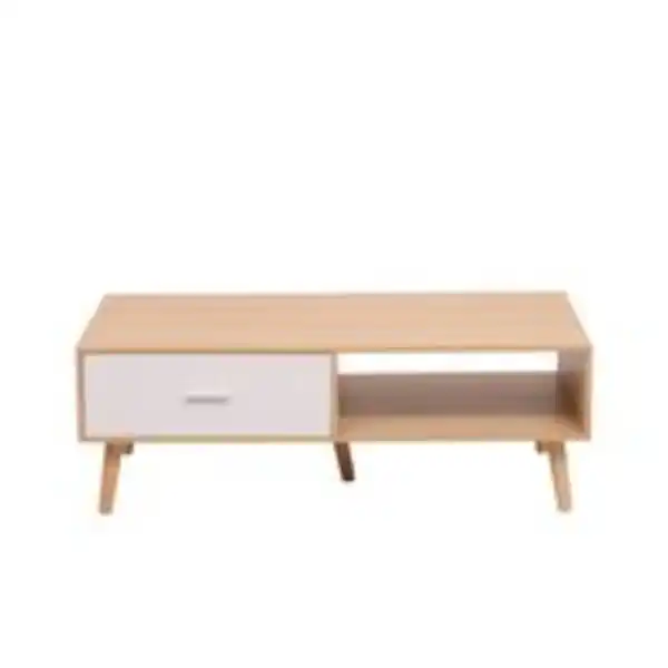 Bild 4 von Couchtisch, ca. 120 x 60 x 40 cm - Eiche & Weiß