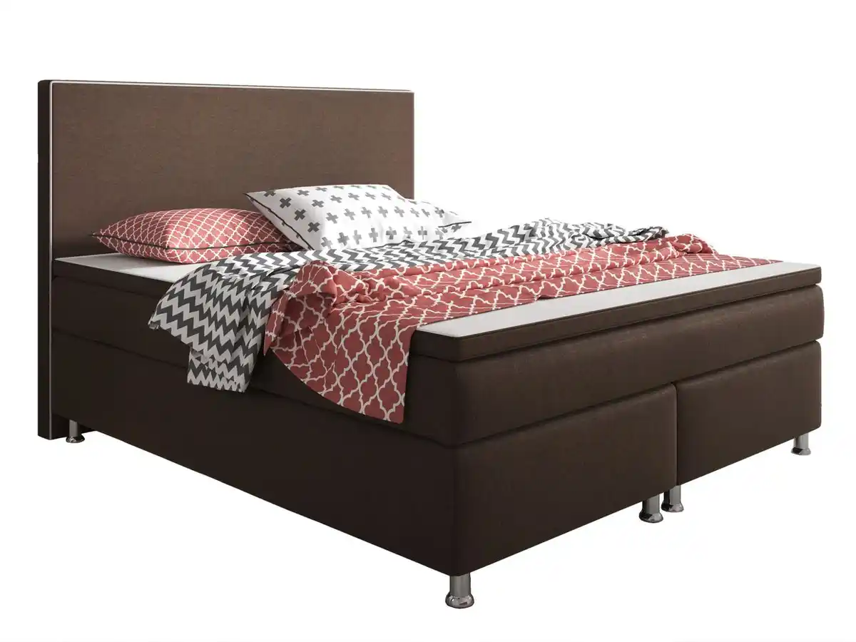 Bild 1 von Boxspringbett King Size 180x200 cm Webstoff Braun