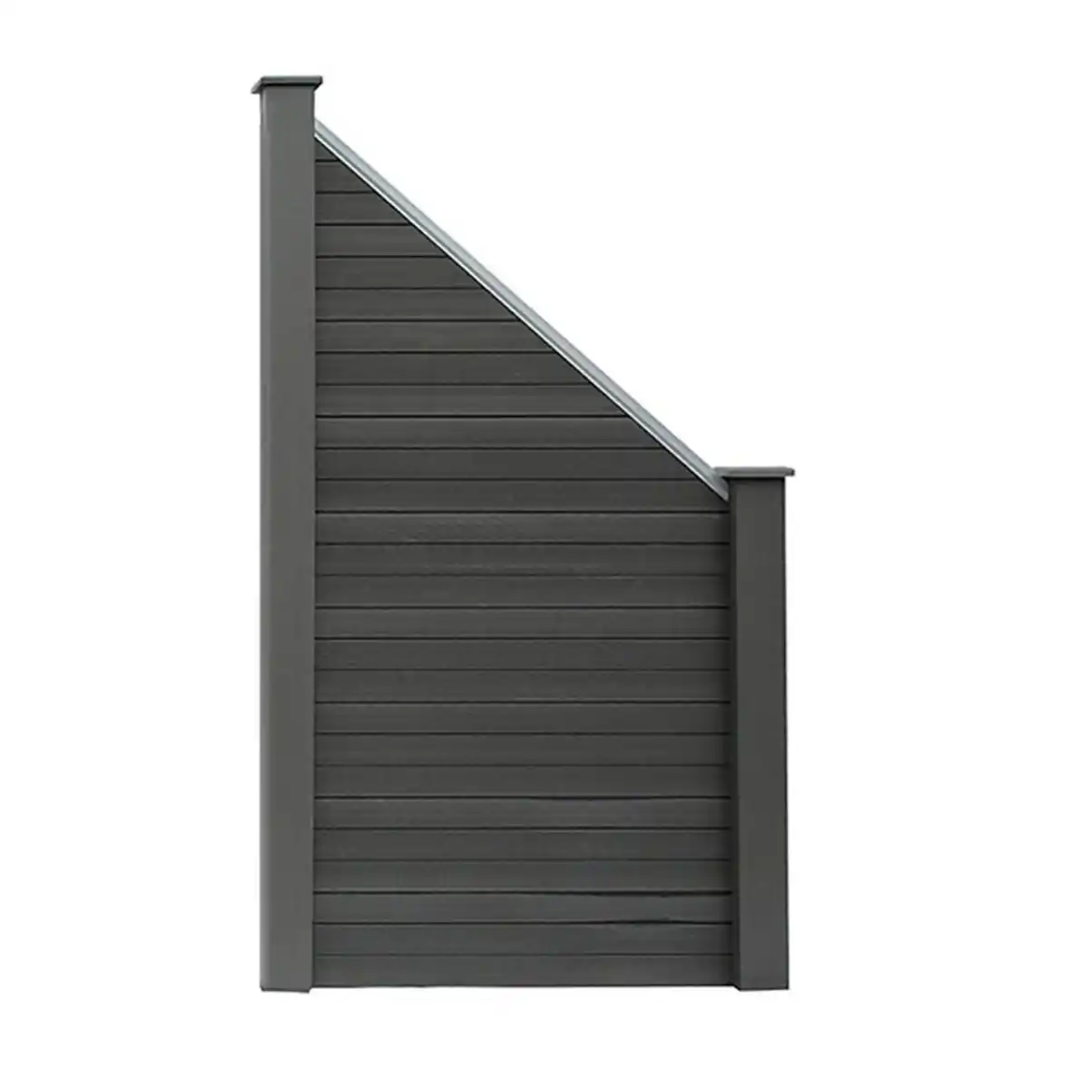 Bild 1 von WPC-Sichtschutzzaun CORTEZA - 1x Schrägelement + 1x Pfosten - Schwarz