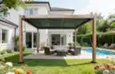 Bild 3 von Aluminium-Pergola mit beweglicher Flügeltür, ca. 3 x 3,6 m - Dunkelbraun