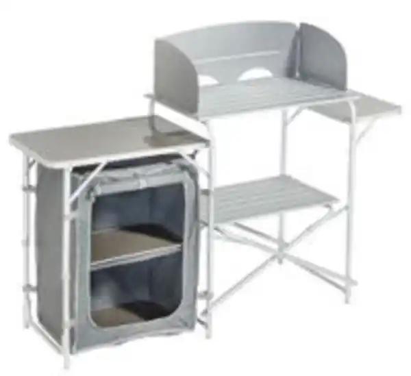 Bild 3 von Campingküche mit Windschutz, 2-stufigem Stoffschrank und Lampenständer, ca. 143 x 41 x 80 cm