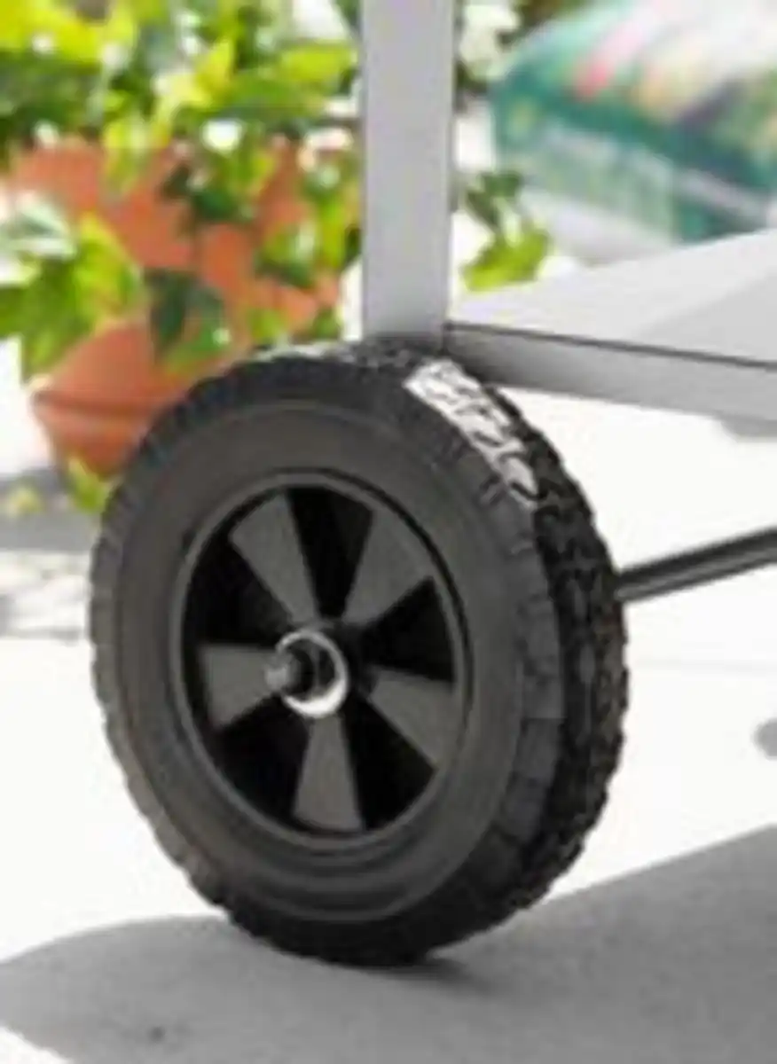 Bild 4 von Metall-Hochbeet mit 2 PU Rädern aus pulverbeschichteter Stahl, ca. 85 x 50 x 80 cm - Grau