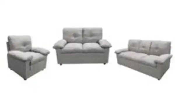Bild 2 von Sitzgarnitur 3tlg. gepolstert - Hellgrau