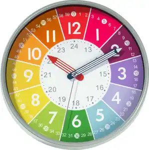IDEENWELT Lern-Wanduhr mit grünem Rand