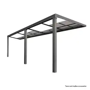 Terrassenüberdachung Veranda Slide-roof aus Aluminium, ca.3 x 3 m - Anthrazit
