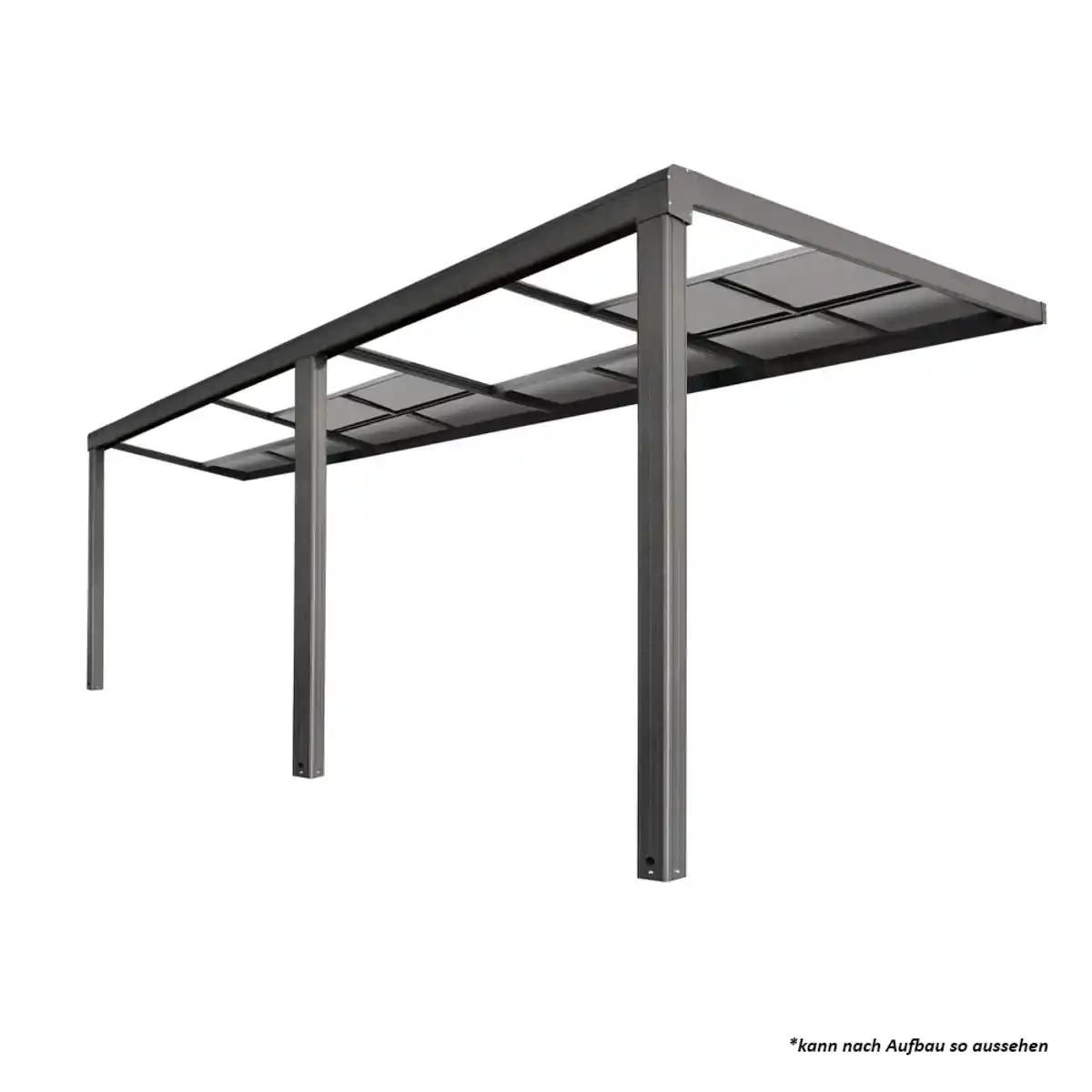 Bild 1 von Terrassenüberdachung Veranda Slide-roof aus Aluminium, ca.3 x 3 m - Anthrazit