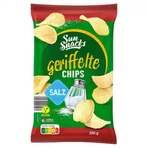 SUNSNACKS Riffel Chips 200 g, Salz