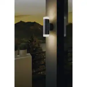 EGLO LED-Außenwandleuchte »RIGA-LED«, 2x5W, schw./satiniert GU10, (HxL): 20,5 x 6,5 cm