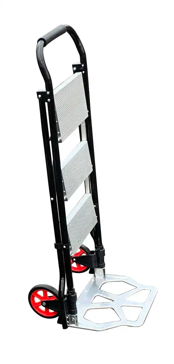 Bild 1 von 2 in 1 Transportkarre mit Trittleiter 3 Stufen Belastbarkeit Leiter:150kg / Karre:100kg