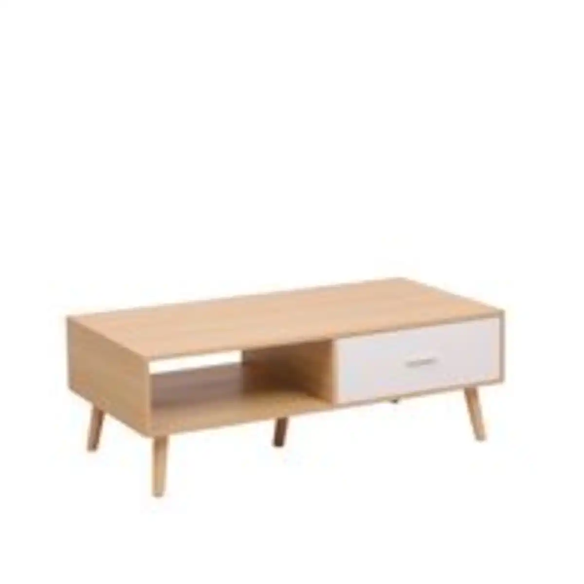 Bild 2 von Couchtisch, ca. 120 x 60 x 40 cm - Eiche & Weiß